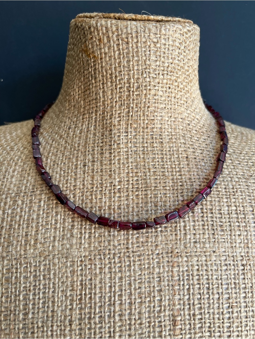 New genuine Garnet Beaded Necklace.